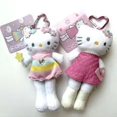 【新品】ハローキティ ぬいぐるみマスコット 2体セット サンリオ キーホルダー付