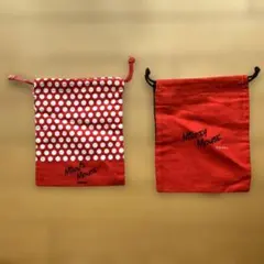 ミニーマウス 巾着袋 2点セット