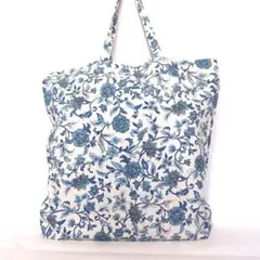 ♪折り畳みエコバック　♪ブルーの花柄(薄地)サブバック　　♪ハンドメイド