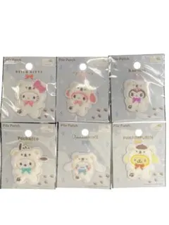 セリア　サンリオ　パイルワッペン　ふわふわスノーワッペン