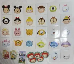 香港ディズニー　非売品　ツムツムステッカー&その他35枚セット
