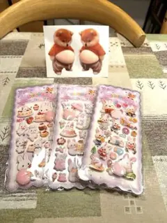 おしりシール2枚、柴犬おなかシール2匹セット +肉球1