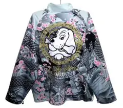 美品 GALFY ガルフィー 四代目卍 桜＆龍 ジャージ トラックジャケット L