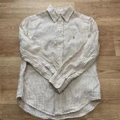 Polo Ralph Lauren ベージュストライプ長袖シャツ 140cm