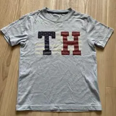 【美品】Tommy Hilfiger THロゴ 半袖Tシャツ ライトブルー
