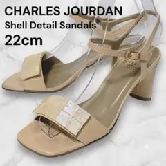 CHARLES JOURDAN シェル サンダル ベージュ 22のサムネイル