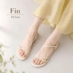 fin フィン 新品 ストラップトングサンダル 23.5 アイボリー 低反発のサムネイル