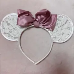 ディズニー カチューシャ ミニー ピンク レース