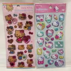 ハローキティ シール 2点セット 日焼けキティ ラインストーン＆クリスタルシール