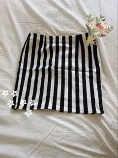 【最終値下げ】ストライプタイトミニスカート