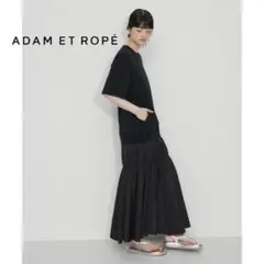 アダムエロペ　ADAM ET ROPE’　ミニ裏毛Tシャツドッキングワンピース