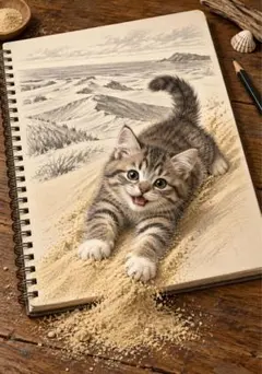 猫 デジタルアート写真 1枚
