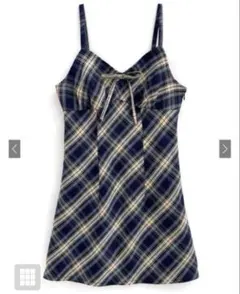 チェック柄リボンキャミミニワンピース[dk1292]