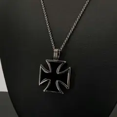 ヴィンテージ　シルバー　ブラック　黒　ロザリオ　ネックレス　ペンダント