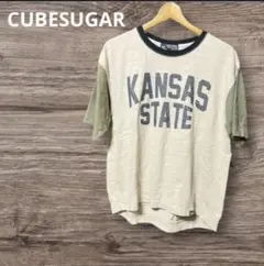 CUBE SUGAR プリントロゴTシャツ　M 難あり