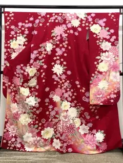 振袖 ラメ刺繍 金彩 ちりめん 牡丹 大輪 身丈161cm HKT206 - メルカリ
