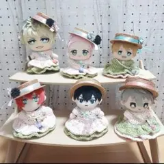 いつぬいサイズ☆ホワイト×ピンクフラワー柄♡3点set☆あんスタぬい服