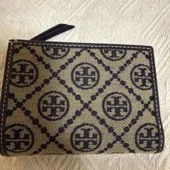 Tory Burch モノグラムバイフォールドウォレット　財布　紺　青のサムネイル