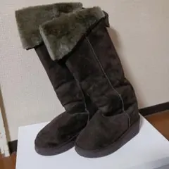 ファー付きロングブーツ