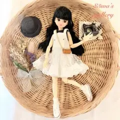 ＊22cmドール服＊フリルジャンパースカート＆ノースリーブ＆ミニバッグ３点セット