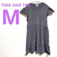 TIME AND TRU ✨グレー 半袖チュニック ワンピース【M8-10】