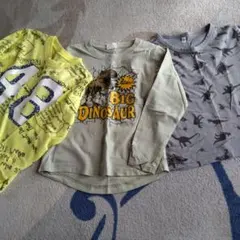 恐竜デザイン長袖カットソー3枚セット 120