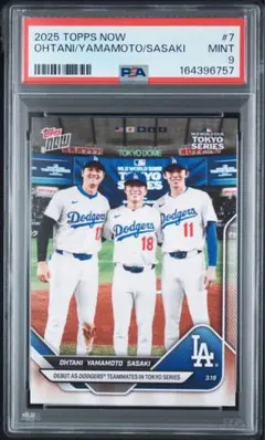 오타니 쇼헤이 야마모토 유노부 사사키 로키 2025 Topps NOW #7 PSA9