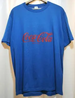 レア 80s Coca-Cola USA製 ラッセル ブルー Tシャツ XL