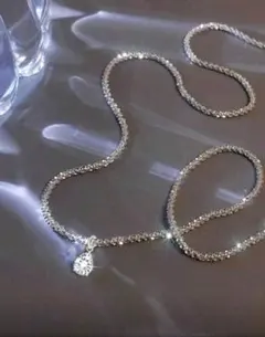 最終値下げ シルバー ダイヤモンド風ペンダント レディースネックレス