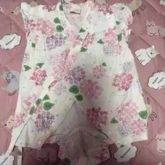 SiShuNon ベビー甚平 ロンパース 紫陽花柄