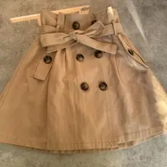トレンチ風　ミニスカート　ベージュ　フリーサイズ