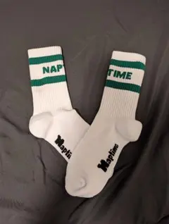 NAPTIME ストライプソックス ホワイト/グリーン nissy