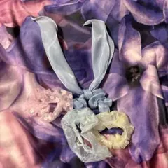 リボン付きシュシュ3個セット