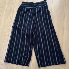 ネイビー ストライプ ワイドパンツ Sサイズ