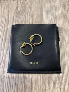 CELINE ノット スモールフープ ピアス ゴールドのサムネイル