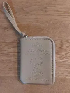 スヌーピー IDカードポーチ ベージュ