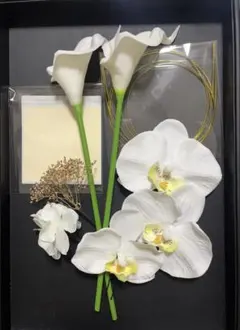 白金 水引 胡蝶蘭髪飾り　ドライフラワー　カラー　成人式結婚式卒業式和装　前撮り