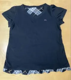 【美品】BURBERRY BLUE LABELレディース半袖カットソー38 黒のサムネイル
