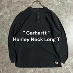 Carhartt カーハート ヘンリーネック サーマル ロンT 古着 Lネイビー