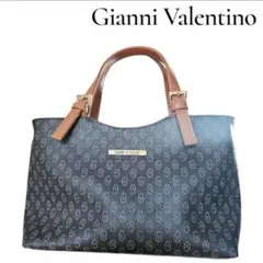 Gianni Valentino ジャンニバレンチノハンドバッグ ブラウンロゴ柄のサムネイル