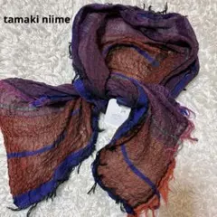 新品タグ付 tamaki niime roots shawl mall 赤青紫のサムネイル