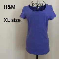 【H&M】半袖Tシャツ/パープル/紫/シンプル/無地/外国人風/海外