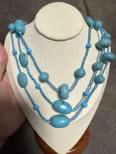 ネックレスターコイズ、天然石、重约113g（20）