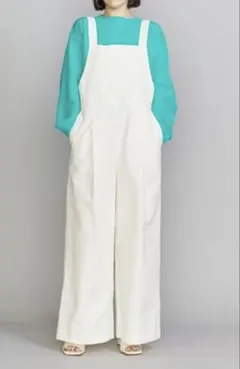 beauty and youth　コットンナイロン　オーバーオール　ホワイト