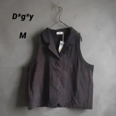 【新品タグ付き】Dgy ディージーワイ 綿麻接結テーラーベスト M チャコール