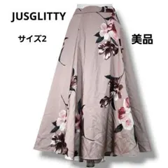 【美品】ジャスグリッティー 花柄スカート フレア サイズ2 裏地ありのサムネイル