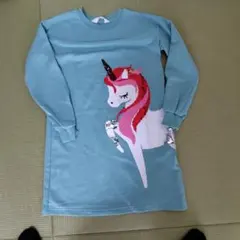 H&M ユニコーン 長袖ワンピース 8-10A