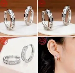 925スターリングシルバーフープピアス