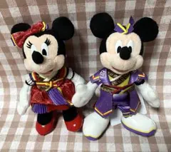 東京ディズニーランド　2014 夏祭り　ミッキー＆ミニー　ぬいぐるみバッジセット
