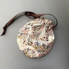 まんまる巾着袋　リバティ　アデラジャ